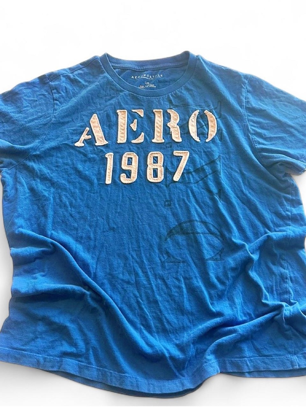 Aeropostale Y2K men’s short sleeve blue shirt size large